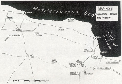 [Map No. 1: Cyrenaica--Bardia and Vicinity]