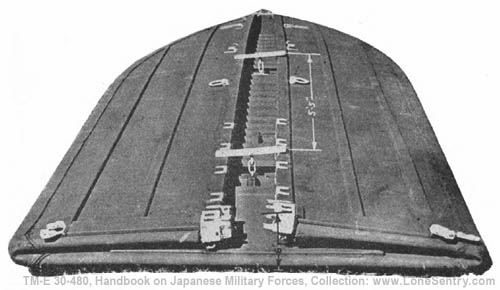 [Figure 383. Half of collapsible assault boat, model F, completely folded.]